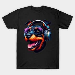 Jagdterrier Smiling DJ in Lively Japanese Art T-Shirt